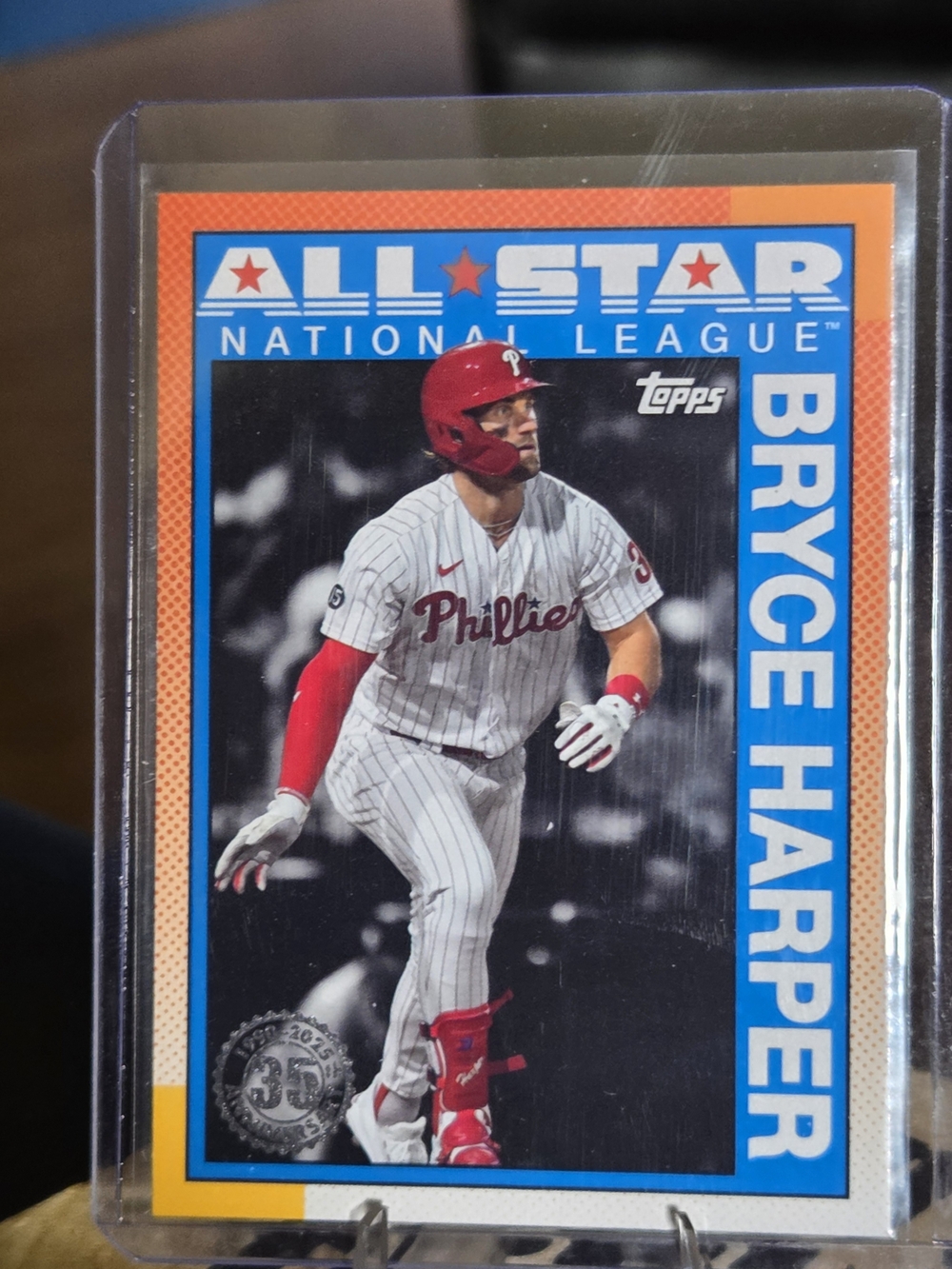 The image shows a 2025 Topps Series 2 (1990 Topps All-Star Insert) Bryce Harper.